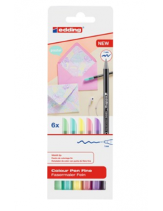 PACK 6 ROTULADORES SURTIDOS 1200 PASTEL EDDING 1200-6-S pastel