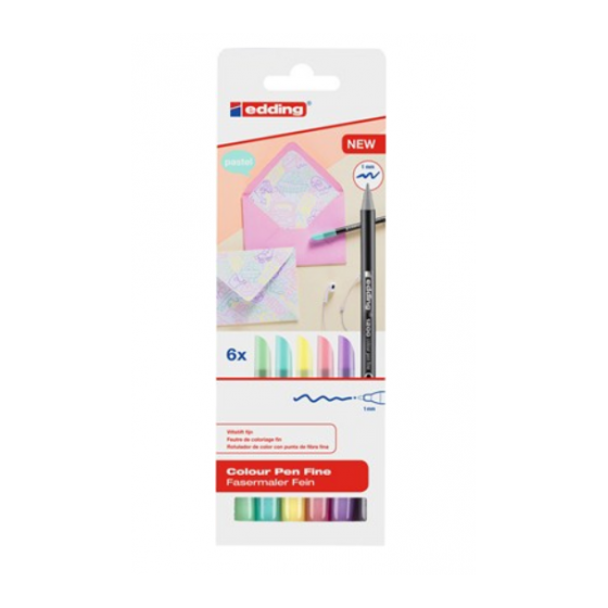 PACK 6 ROTULADORES SURTIDOS 1200 PASTEL EDDING 1200-6-S pastel