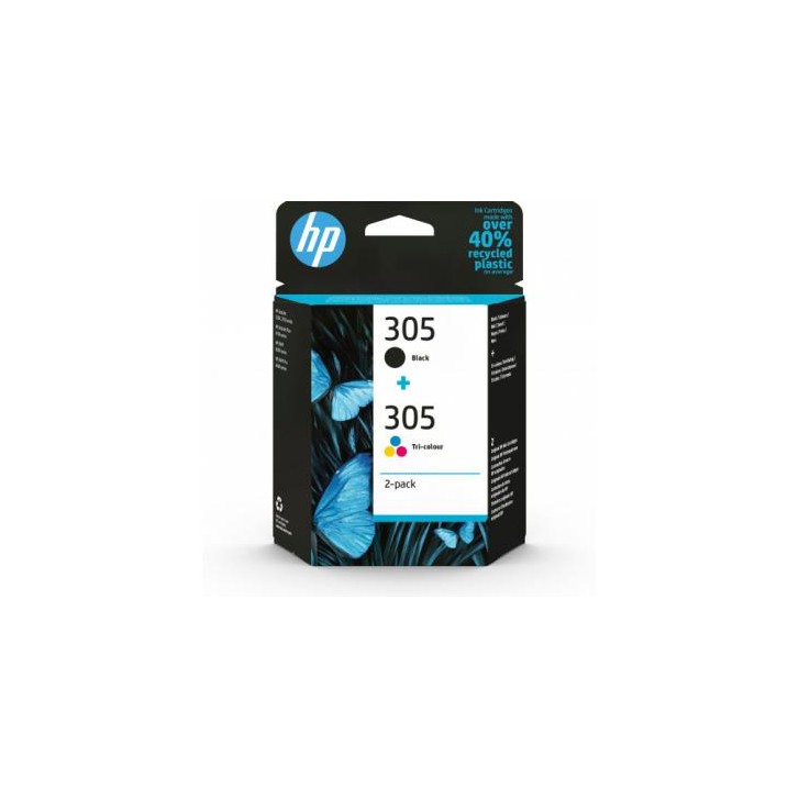 HP Paquete de 2 cartuchos de tinta original 305 tricolor / negro