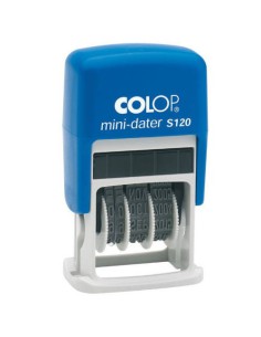 SELLO DE ENTINAJE S 120 4MM ESPAÑOL AZUL/NEGRA COLOP 104691