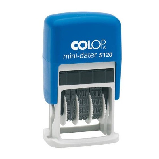 SELLO DE ENTINAJE S 120 4MM ESPAÑOL AZUL/NEGRA COLOP 104691