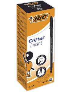 BIC Cristal Exact Negro Bolígrafo Ultrafino 20 pieza(s) (x20 unidades)