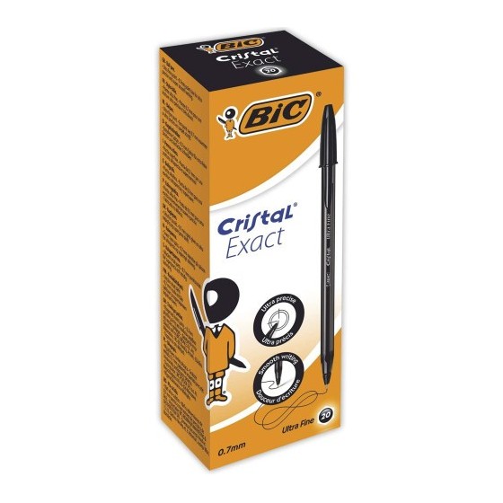 BIC Cristal Exact Negro Bolígrafo Ultrafino 20 pieza(s) (x20 unidades)