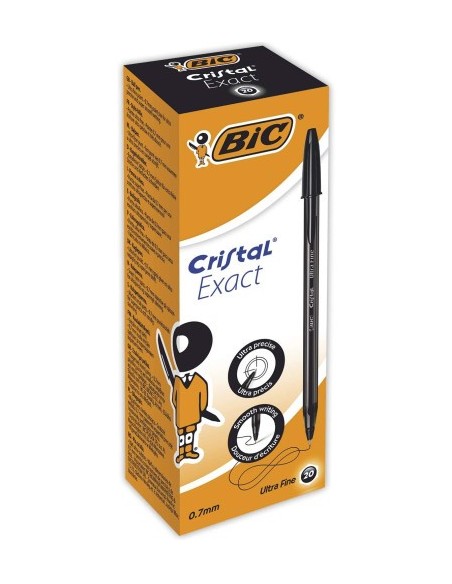 BIC Cristal Exact Negro Bolígrafo Ultrafino 20 pieza(s) (x20 unidades)
