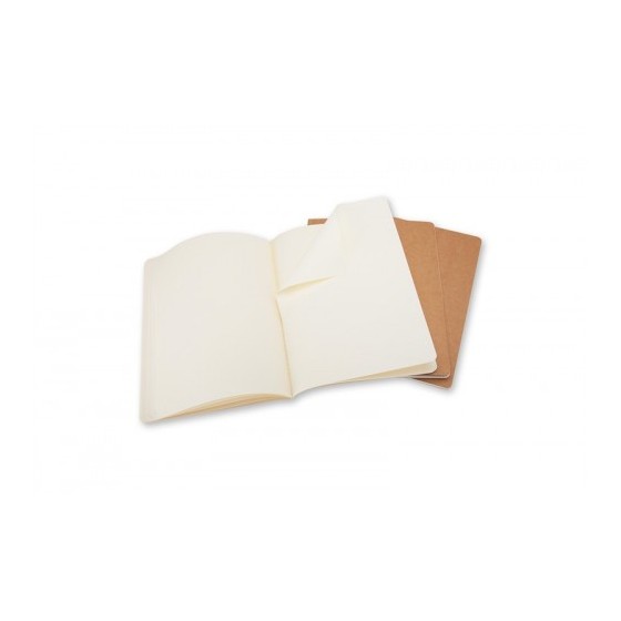 SET DE 3 LIBRETAS CAHIER MARRÓN KRAFT XL (19X25CM) LISAS MOLESKINE QP423