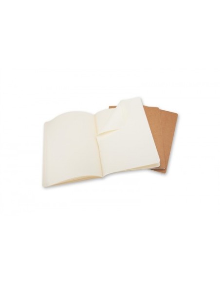 SET DE 3 LIBRETAS CAHIER MARRÓN KRAFT XL (19X25CM) LISAS MOLESKINE QP423