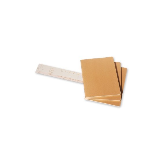 SET DE 3 LIBRETAS CAHIER MARRÓN KRAFT XL (19X25CM) LISAS MOLESKINE QP423