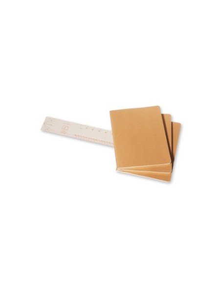 SET DE 3 LIBRETAS CAHIER MARRÓN KRAFT XL (19X25CM) LISAS MOLESKINE QP423