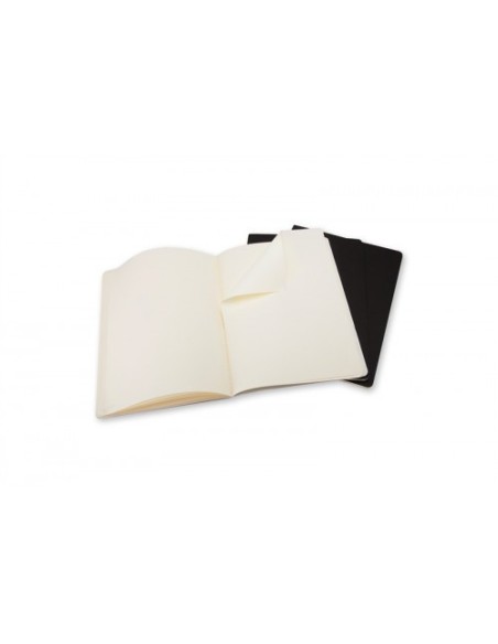 SET DE 3 LIBRETAS CAHIER NEGRAS XL (19X25CM) LISAS MOLESKINE QP323