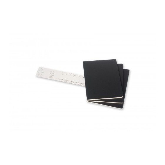 SET DE 3 LIBRETAS CAHIER NEGRAS XL (19X25CM) LISAS MOLESKINE QP323