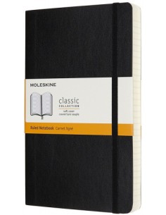 LIBRETA CLASICA MAYOR GROSOR NEGRA L (13X21CM) RAYADA TAPA BLANDA MOLESKINE QP616EXP