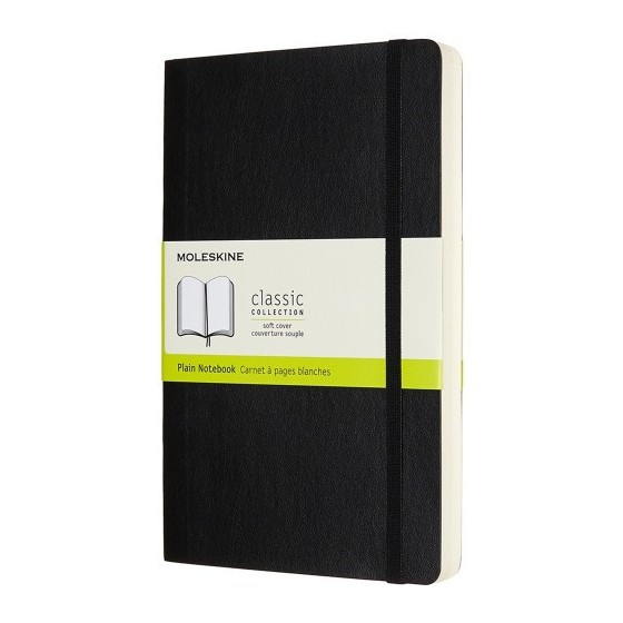 LIBRETA CLASICA MAYOR GROSOR NEGRA L (13X21CM) LISA TAPA BLANDA MOLESKINE QP618EXP