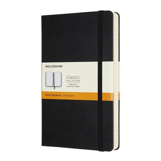 LIBRETA CLASICA MAYOR GROSOR NEGRA L (13X21CM) RAYADA TAPA DURA MOLESKINE QP060EXP