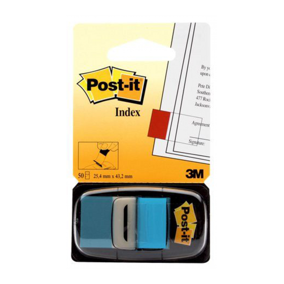 PACK 12 DISPENSADORES DE 50 UNIDADES INDEX AZUL BRILLO (25.4X43.1) POST-IT 3M68023