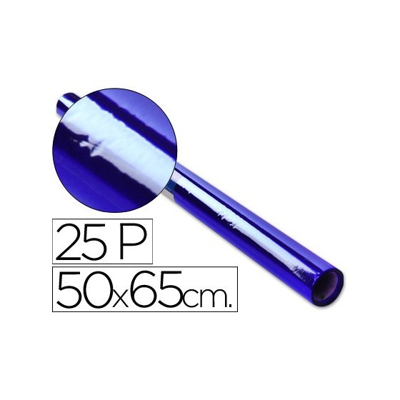 ROLLO PAPEL CELOFÁN SEMIPERFORADO HOJA 50X65 CM 30 GR. AZUL SADIPAL 12502