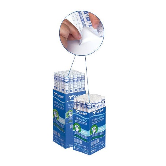 FORRO DE LIBROS 80 MICRAS ADHESIVO REPOSICIONABLE 0,45 X 2 M SADIPAL 12876