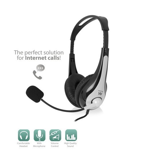 Ewent EW3562 auricular y casco Auriculares Diadema Negro, Plata