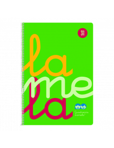 CUADERNO FOLIO PLASTIC RAYADO 3 MM 80 HOJAS 90 GRS VERDE LAMELA 7FTP003V (x5 unidades)