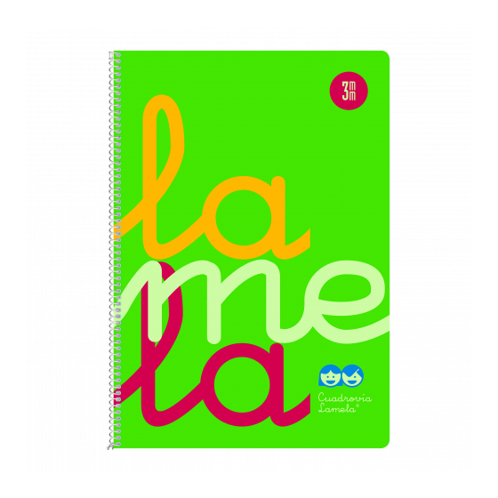 CUADERNO FOLIO PLASTIC RAYADO 3 MM 80 HOJAS 90 GRS VERDE LAMELA 7FTP003V (x5 unidades)