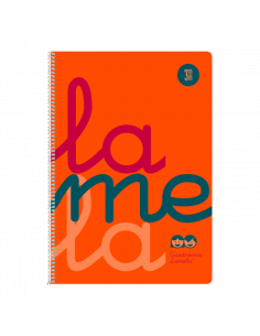 CUADERNO FOLIO PLASTIC RAYADO 3 MM 80 HOJAS 90 GRS NARANJA LAMELA 7FTP003N (x5 unidades)