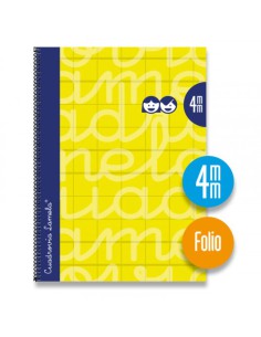 CUADERNO FOLIO FORRADO RAYADO 4 MM AMARILLO LAMELA 7FTE04AM (x5 unidades)
