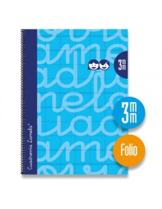 CUADERNO FOLIO FORRADO RAYADO 3 MM AZUL LAMELA 7FTE003A (x5 unidades)
