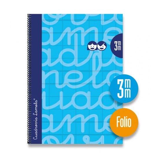 CUADERNO FOLIO FORRADO RAYADO 3 MM AZUL LAMELA 7FTE003A (x5 unidades)
