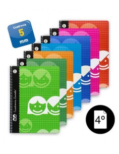 CUADERNO BASICO FORMATO 4º 40 HOJAS RAYADO 5 MM SURTIDOS LAMELA 07005 (x10 unidades)