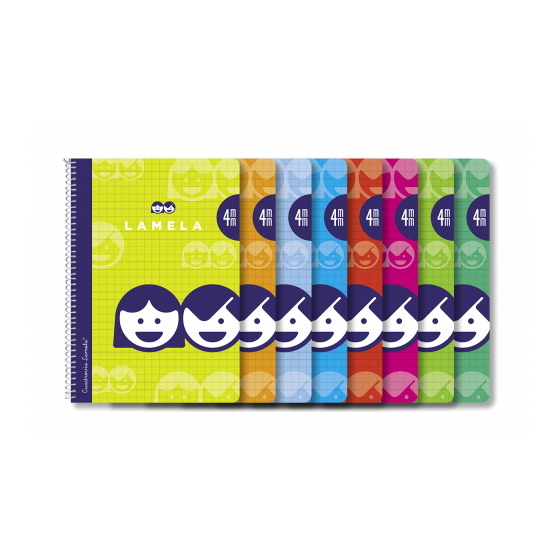 CUADERNO BASICO FORMATO 4º 40 HOJAS RAYADO 4 MM SURTIDOS LAMELA 07004 (x10 unidades)