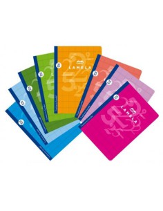 LIBRETA CUBIERTA BASICA FORMATO A4 RAYADO 2,5 MM 50 HOJAS SURTIDOS LAMELA 06A4002 (x10 unidades)