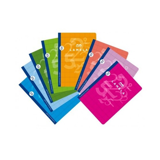 LIBRETA CUBIERTA BASICA FORMATO A4 RAYADO 2,5 MM 50 HOJAS SURTIDOS LAMELA 06A4002 (x10 unidades)