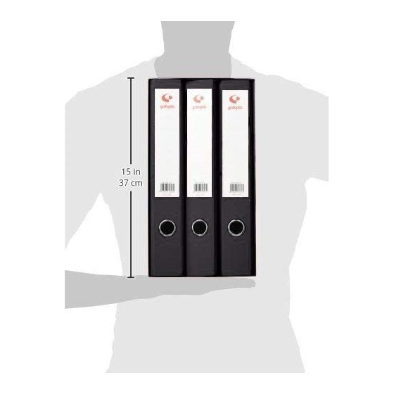 MÓDULO 3 CARPETAS 2 ANILLAS 40 MM NEGRO FOLIO 290X350X180 GRAFOPLAS 7284310