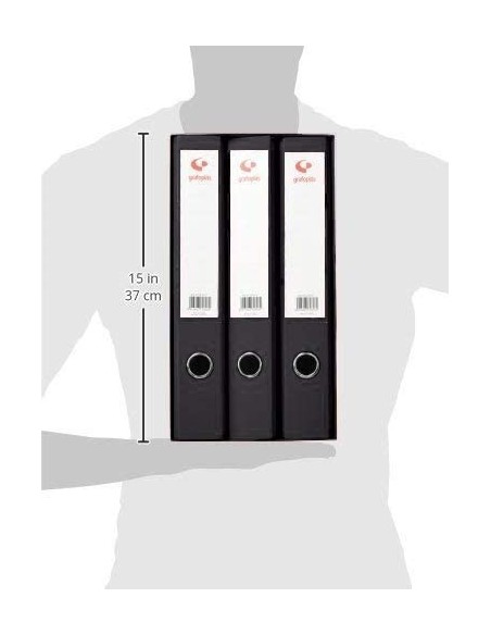 MÓDULO 3 CARPETAS 2 ANILLAS 40 MM NEGRO FOLIO 290X350X180 GRAFOPLAS 7284310