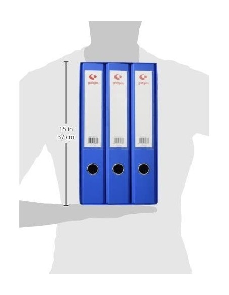 MÓDULO 3 CARPETAS 2 ANILLAS 40 MM AZUL FOLIO 290X350X180 GRAFOPLAS 7284330