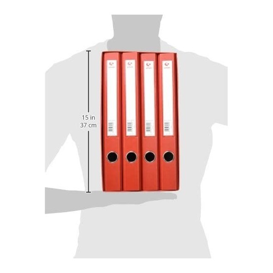 MÓDULO 4 CARPETAS 2 ANILLAS 25 MM ROJO FOLIO 290X350X180 GRAFOPLAS 7282451