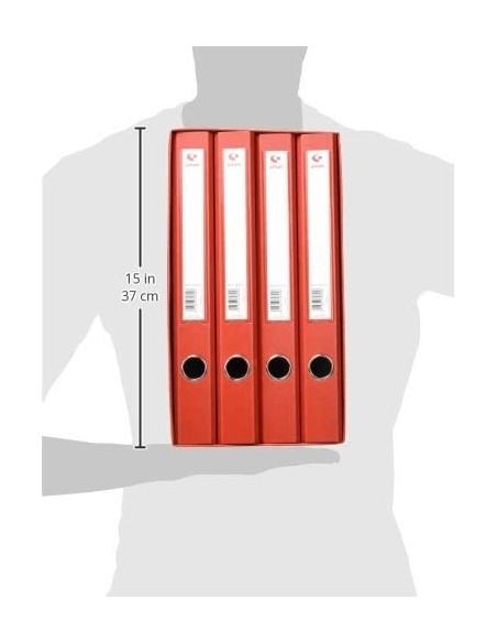 MÓDULO 4 CARPETAS 2 ANILLAS 25 MM ROJO FOLIO 290X350X180 GRAFOPLAS 7282451