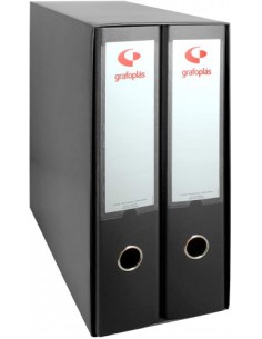 MÓDULO 2 ARCHIVADORES COLOR NEGRO FOLIO 290X350X160 GRAFOPLAS 7279210