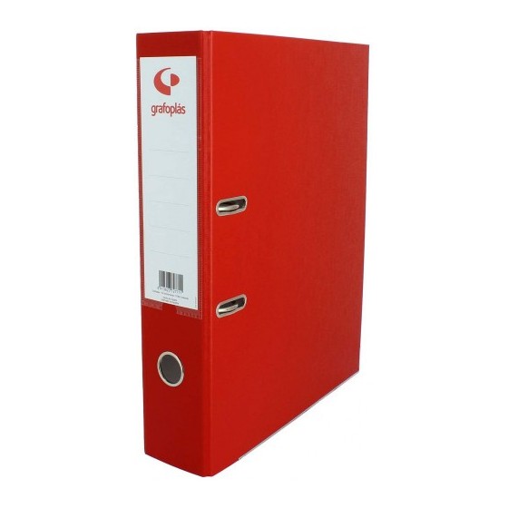 ARCHIVADOR PALANCA 45 COLOR ROJO A4 LOMO ESTRECHO 290X320X55 GRAFOPLAS 17269351 (x12 unidades)