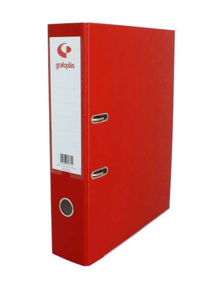ARCHIVADOR PALANCA 45 COLOR ROJO A4 LOMO ESTRECHO 290X320X55 GRAFOPLAS 17269351 (x12 unidades)