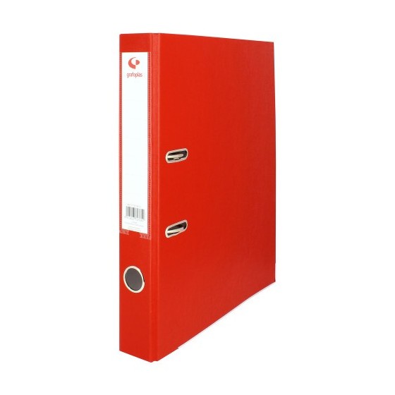 ARCHIVADOR PALANCA 45 COLOR ROJO A4 LOMO ESTRECHO 290X320X55 GRAFOPLAS 17269351 (x12 unidades)