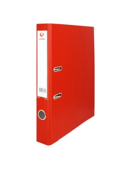 ARCHIVADOR PALANCA 45 COLOR ROJO A4 LOMO ESTRECHO 290X320X55 GRAFOPLAS 17269351 (x12 unidades)