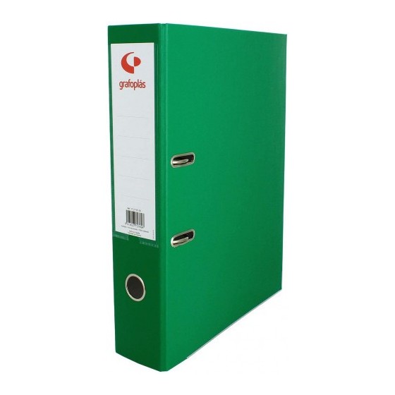 ARCHIVADOR PALANCA 45 COLOR VERDE FOLIO LOMO ESTRECHO 290X350X55 GRAFOPLAS 17279320 (x12 unidades)