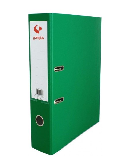 ARCHIVADOR PALANCA 45 COLOR VERDE FOLIO LOMO ESTRECHO 290X350X55 GRAFOPLAS 17279320 (x12 unidades)
