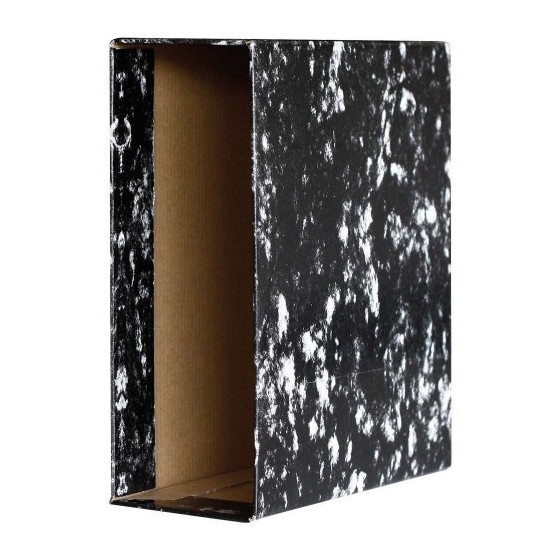 FUNDA ARCHIVADOR JASPEADO ECOCLASSIC  NEGRO 1/4 APAISADO LOMO ANCHO 288X215X86 GRAFOPLAS 7150000 (x24 unidades)