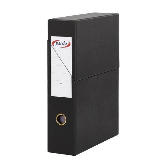 ESTUCHE ARCHIVADOR EXTRA FORRADO VERTICAL EN COLOR NEGRO PARDO 245601