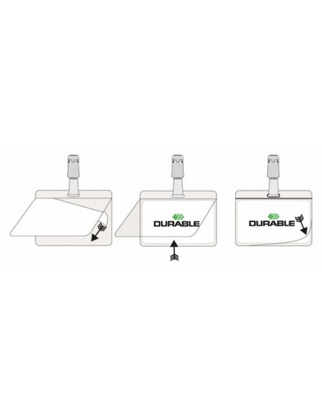 CAJA DE 25 IDENTIFICADORES PINZA PLASTICO LAMINA AUTOADHESIVA DURABLE 8102-19
