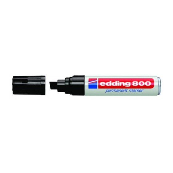 MARCADOR PERMANENTE PUNTA BISELADA 4-12MM 800 NEGRO EDDING 800-01 (x5 unidades)