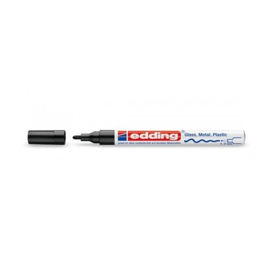 MARCADOR PERMANENTE 1-2MM 751 NEGRO EDDING 751-01 (x10 unidades)