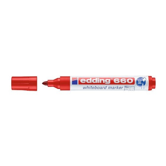 MARCADOR PIZARRA BLANCA 660 1,5-3MM ROJO EDDING 660-02 (x10 unidades)