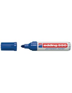 MARCADOR PERMANENTE PUNTA REDONDA 3-4MM 550 AZUL EDDING 550-03 (x10 unidades)